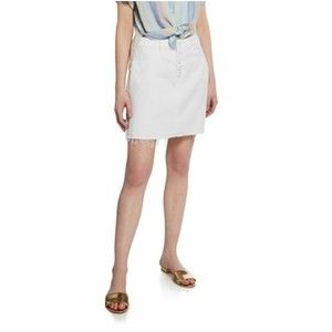 Paige Aideen High Rise Denim Button Mini Skirt 25